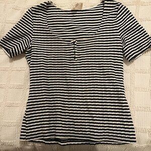 Sezane Blue and White striped shirt XS